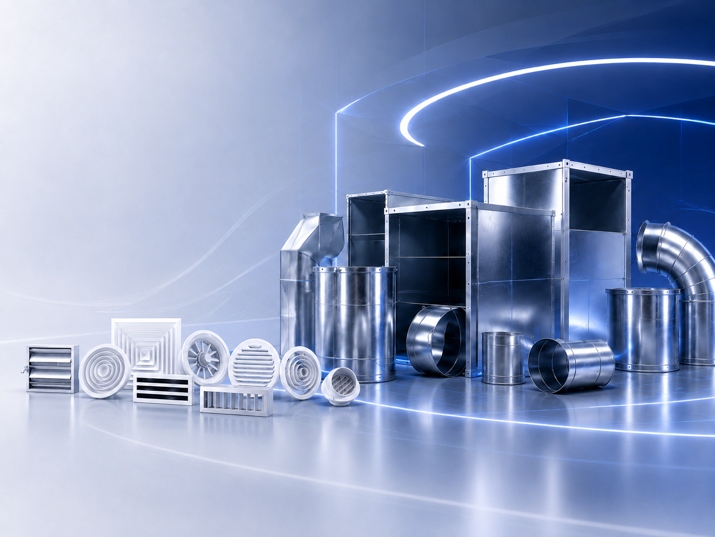Industrial air duct and diffuser system